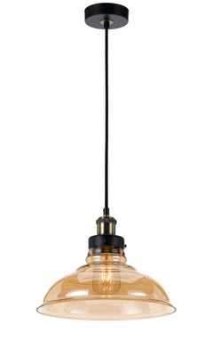 TFS 30 PENDANT 25wE27max D 300 H 225cable2.0 BLACK AMBER
