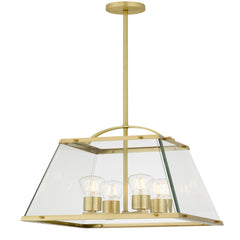 Helsinki TFS 4 LIGHT SOLID BRASS PENDANT 4x25wE27max L:350H:450 BRASS / CLEAR