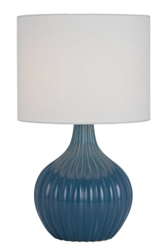 TFS CERAMIC TABLE LAMP 25wE27max H:440 D:260 BLUE / WHITE