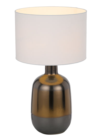 TFS CERAMIC TABLE LAMP 25wE27max D:300 H:535 line switch BRONZE / WHITE