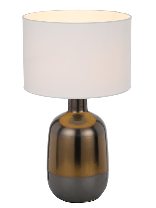 TFS CERAMIC TABLE LAMP 25wE27max D:300 H:535 line switch BRONZE / WHITE