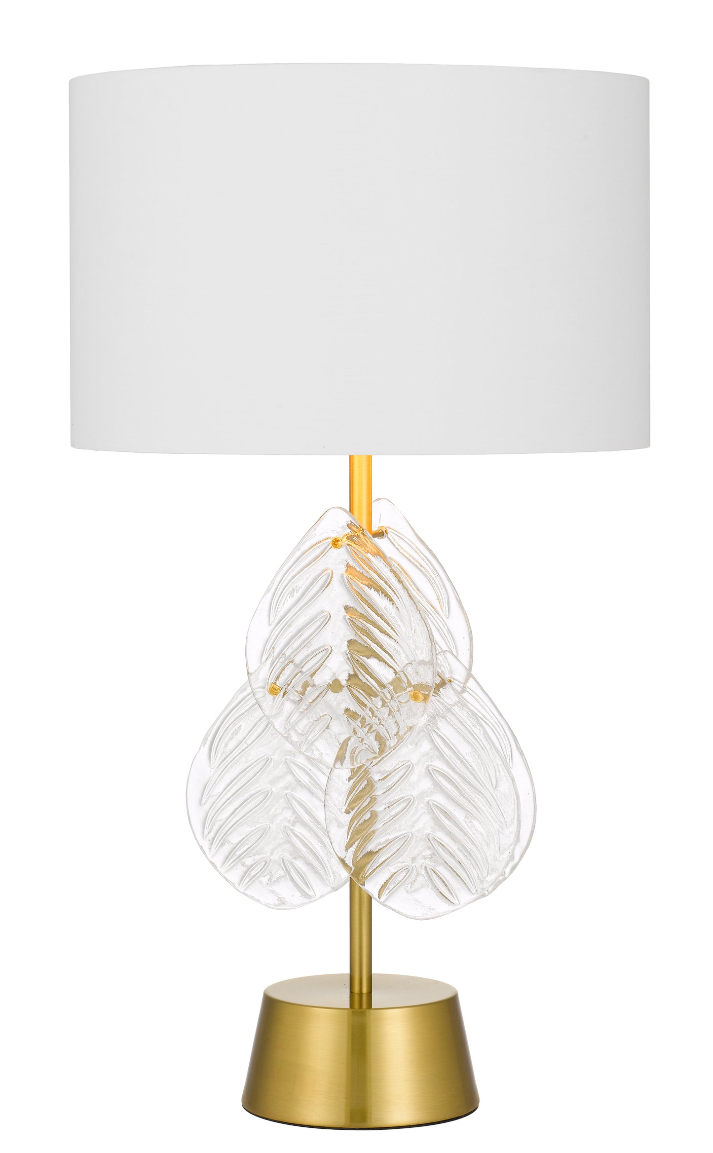 TFS TABLE LAMP 25wE27max D:380 H:700 Inline Switch GOLD / WHITE SHADE