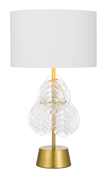 TFS TABLE LAMP 25wE27max D:380 H:700 Inline Switch GOLD / WHITE SHADE