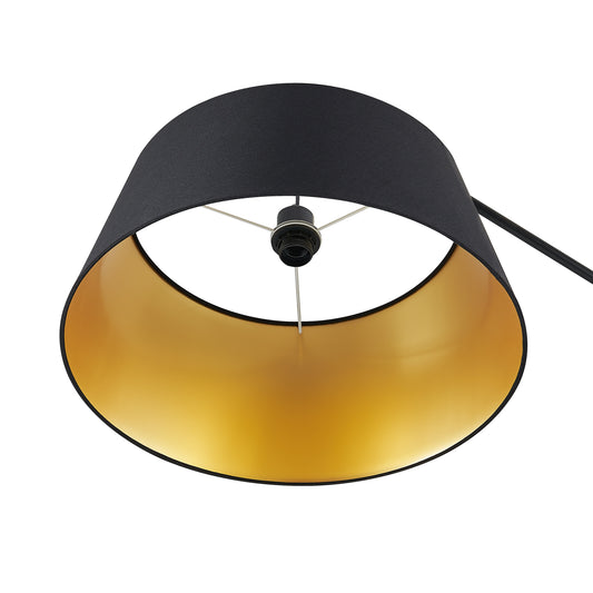TFS FLOOR LAMP 25wE27max L1510 W500 H1800 cab:2.0m foot BLACK MATT/BLACK-GOLD MATT