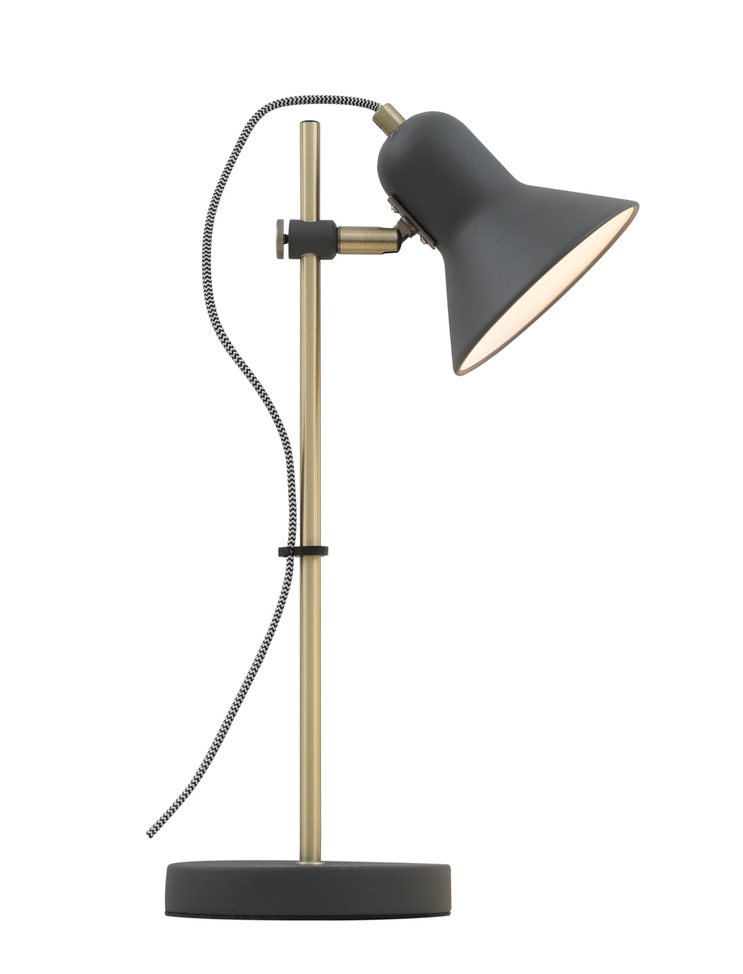 TFS TABLE LAMP 6wGU10 max H420 D150 DARK GREY / ANTIQUE BRASS