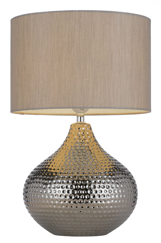 TFS CERAMIC TABLE LAMP 25wE27max H:430 D:280 SILVER/SILVER