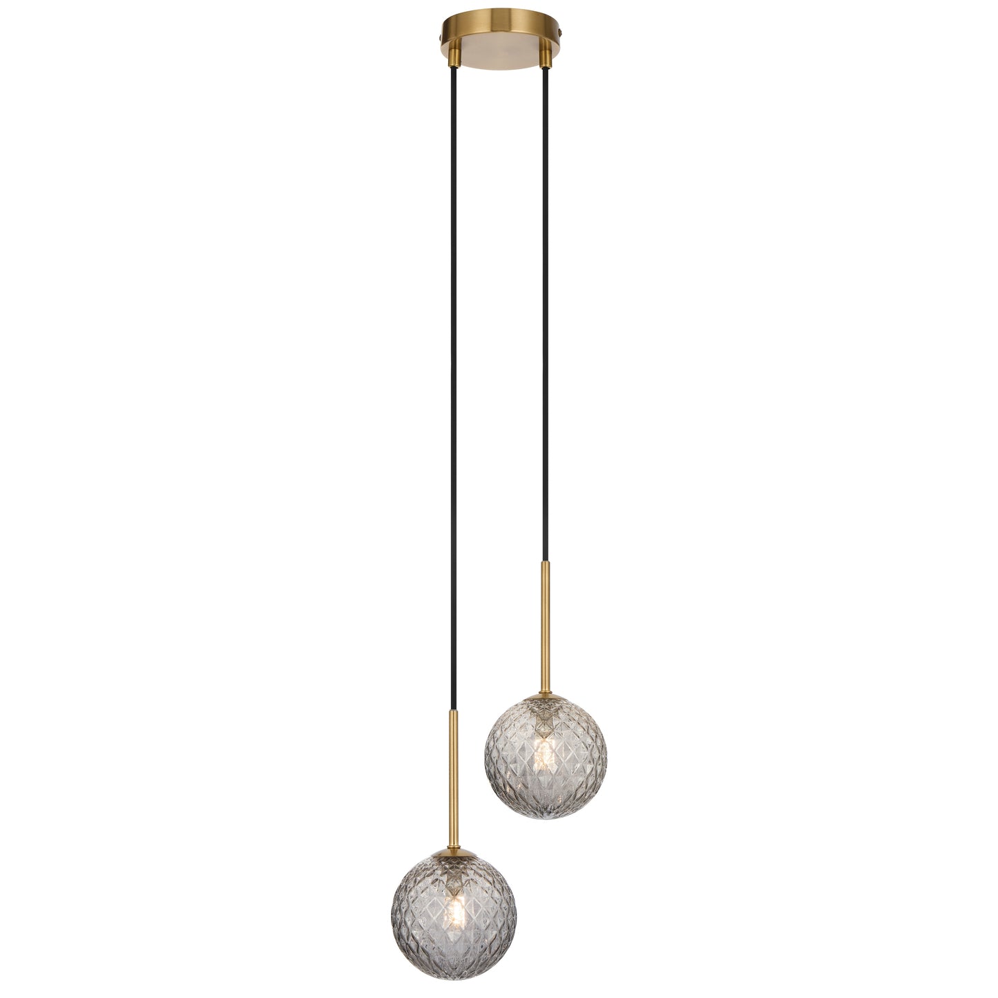 TFS 2LT PENDANT KIT 2x6wG9max L210 W120 H250 TEX2m ANT GOLD/ SMOKE