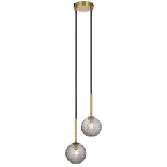TFS 2LT PENDANT KIT 2x6wG9max L210 W120 H250 TEX2m ANT GOLD/ SMOKE