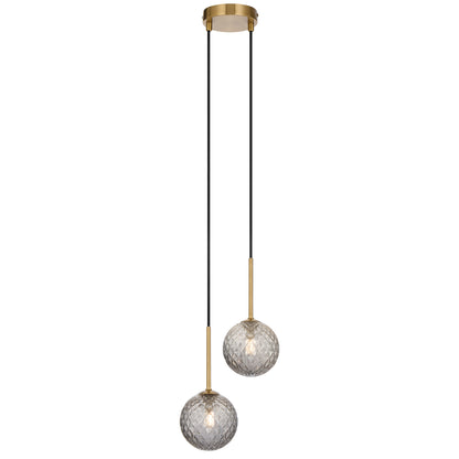 TFS 2LT PENDANT KIT 2x6wG9max L210 W120 H250 TEX2m ANT GOLD/ SMOKE