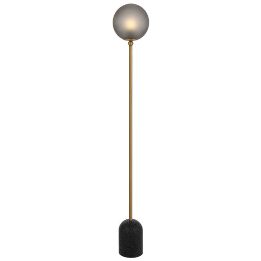 TFS FLOOR LAMP 25wE27max D:200 H1500 INLINE BLACK TRAVE /MATT ANT BRASS/GREY SMOKE