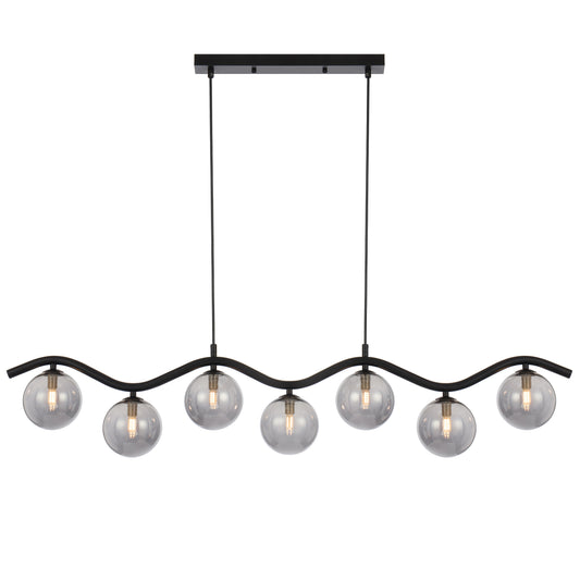 Rivastone TFS 7LT PENDANT 7x6wG9max KIT L1150 W120 H200 CAB2m BLACK / SMOKE