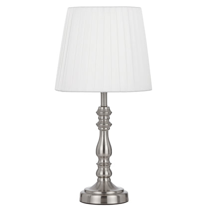 Santander TFS TABLE LAMP 25wE27max D200 H390 INLINE NICKEL/IVORY SOFT PLATED