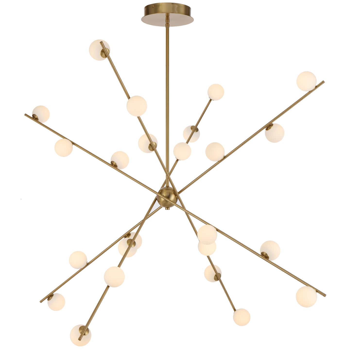 TFS 24 LT PENDANT 24x3wLED W1370 H495 TRIAC-DIM ROD 2*600 +1*300 ANT GOLD / OPAL MATT
