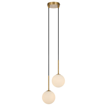 TFS 2LT PENDANT KIT 2x6wG9max L210 W120 H250 TEX2m ANT GOLD/ OPAL MATT