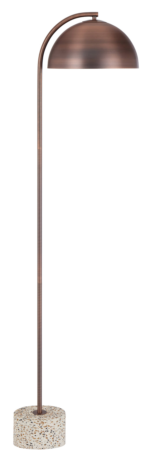 TFS FLOOR LAMP 25wE27max L:400 W:180 H:1500 cable2.0 foot WHITE TERRAZZO / BRONZE