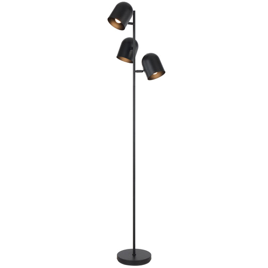 Bergamo TFS FLOOR LAMP 3x25wE14max D375 H1650 switch on head BLACK SATIN