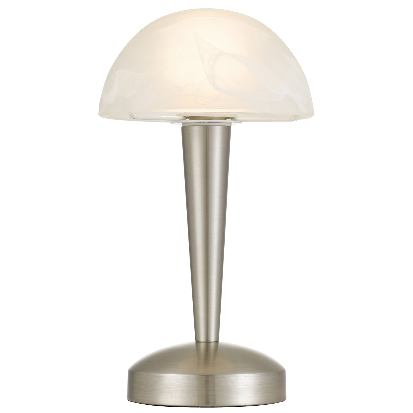 TFS TOUCH TABLE LAMP 5wE14 3000K D150 H265 NON-DIM NICKEL MATT/ ALABASTRO