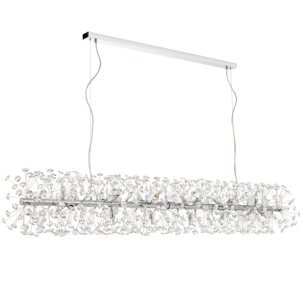 Braga TFS 18LT REC PENDANT 18x6wG9max L1680 W300 H300 CRYSTAL H130 CHROME / CLEAR