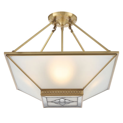 TFS PE CTC 4x25wE27max D:500 H:160 chain:2M BRASS/FROST GLASS