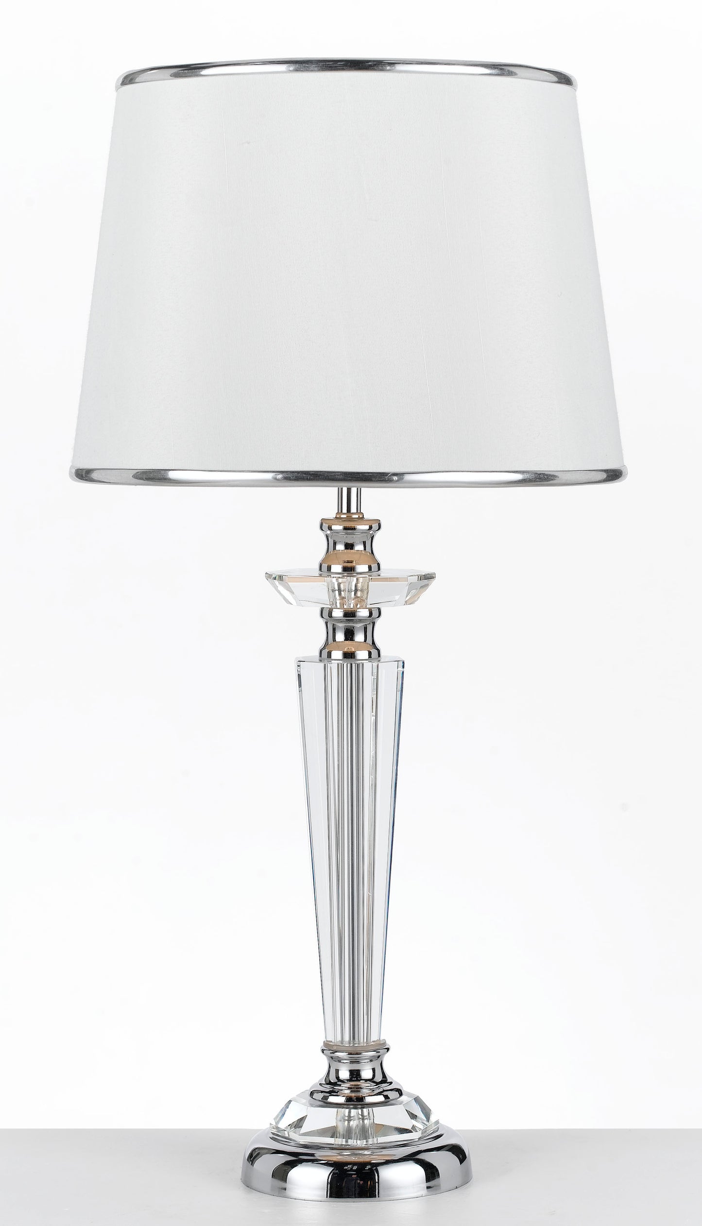 TFS TABLE LAMP 40wE27max. D:280 H:550 CHROME / CRYSTAL / WHITE