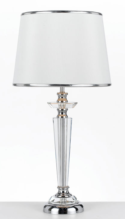 TFS TABLE LAMP 40wE27max. D:280 H:550 CHROME / CRYSTAL / WHITE