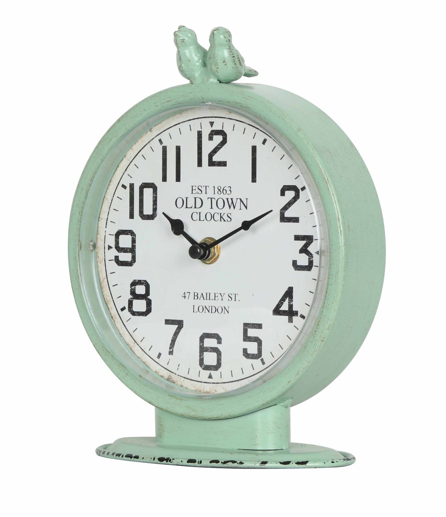 Metal Antique Green Table Clock