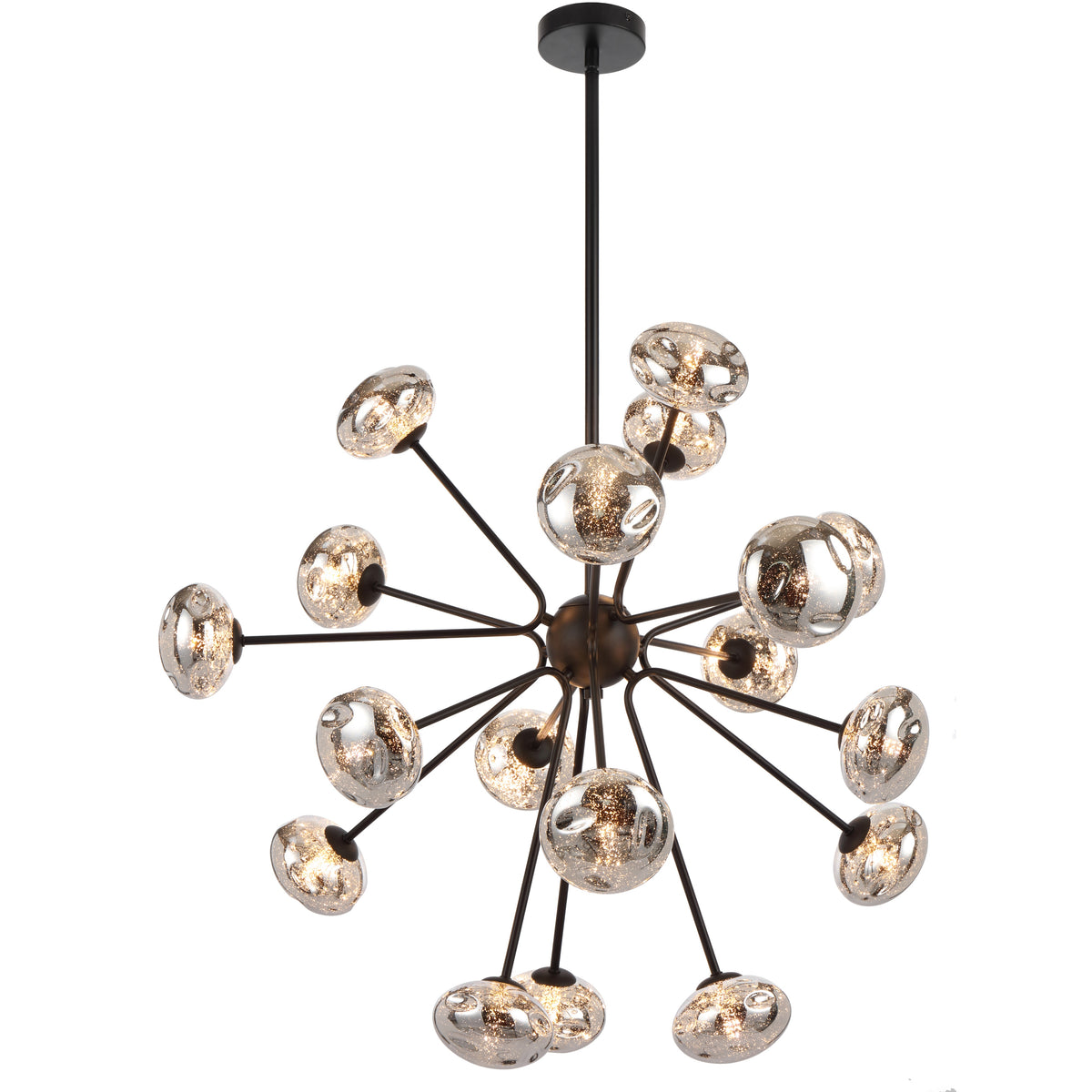 Alba TFS 18LT PENDANT 18x6wG9max D900 H650 ROD:2*600+1*300 BLACK MATT/MIRROR GLASS