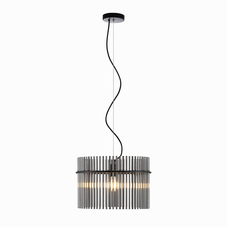TFS PENDANT 25wE27max D400 H260 CAB 2m BLACK MATT/ SMOKE