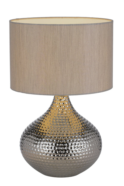 TFS CERAMIC TABLE LAMP 25wE27max H:430 D:280 SILVER/SILVER