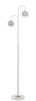 TFS 2 LIGHTS FLOOR LAMP 2x6wG9 L:315 W:23 H:1550 WHITE MATT/WHITE MARBLE LOOK
