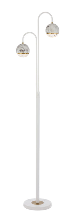 TFS 2 LIGHTS FLOOR LAMP 2x6wG9 L:315 W:23 H:1550 WHITE MATT/WHITE MARBLE LOOK