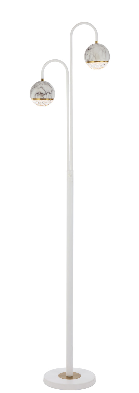 TFS 2 LIGHTS FLOOR LAMP 2x6wG9 L:315 W:23 H:1550 WHITE MATT/WHITE MARBLE LOOK