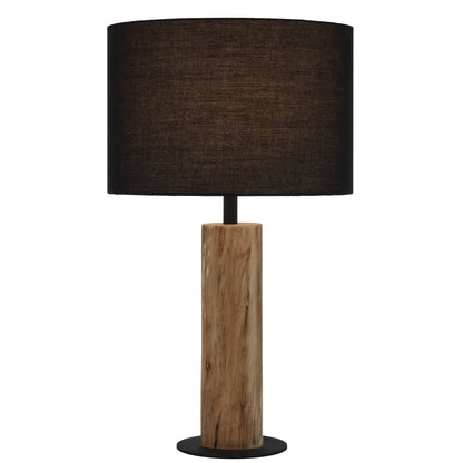 Oslo TFS TABLE LAMP 25wE27max D:330 H:570 INLINE SWTCH WOOD / BLACK SHADE