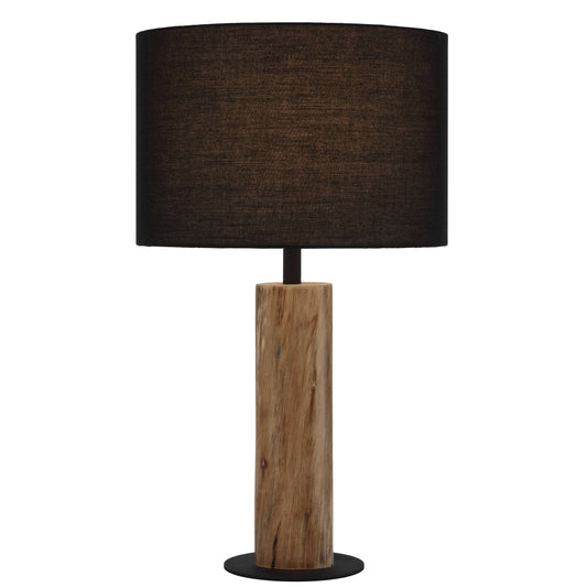 Oslo TFS TABLE LAMP 25wE27max D:330 H:570 INLINE SWTCH WOOD / BLACK SHADE