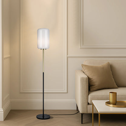 TFS FLOOR LAMP 25wE27max H:1520 D:210 BRASS MATT/BLACK MARBLE/OPAL