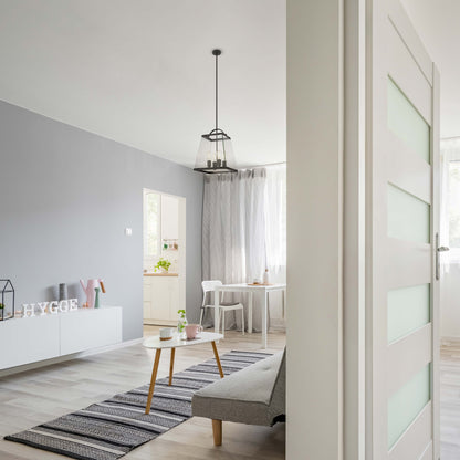 TFS 4 LIGHT SOLID BRASS PENDANT 4x25wE27max L:350H:450 BLACK / CLEAR