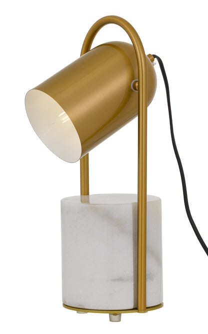 TFS TABLE LAMP 25wE27max D:200 H:390 Inline Switch WHITE BASE/ANTIQUE GOLD SHADE
