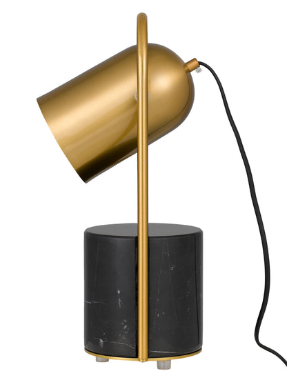 TFS TABLE LAMP 25wE27max D:200 H:390 Inline Switch BLACK BASE/ANTIQUE GOLD SHADE