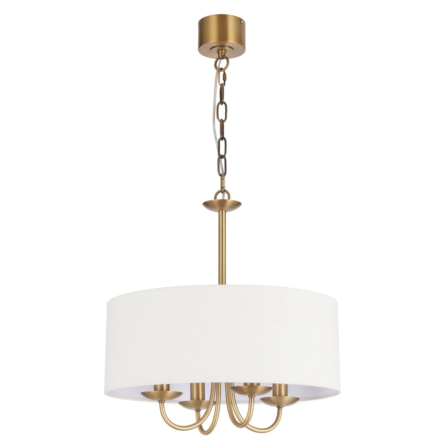 Norastone TFS 4LT PENDANT 4x25wE14max D450 H435 chain 2M BRASS/ IVORY LINEN