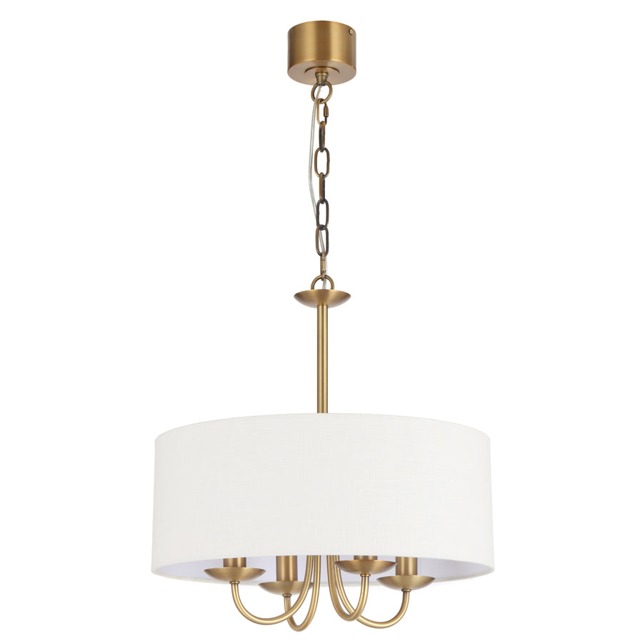 Norastone TFS 4LT PENDANT 4x25wE14max D450 H435 chain 2M BRASS/ IVORY LINEN