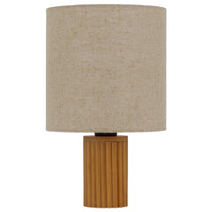 Altoton TFS TABLE LAMP 25wE27max D:240 H:390 INLINE SWTCH PINE TIMBER/CREAM LINEN