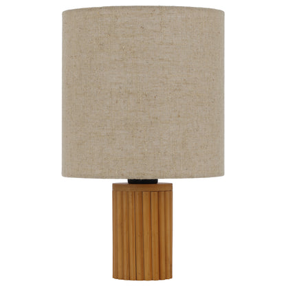 Altoton TFS TABLE LAMP 25wE27max D:240 H:390 INLINE SWTCH PINE TIMBER/CREAM LINEN