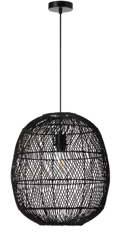 TFS 40 PENDANT 25wE27max D400 H430 cab1.5m BLACK RATTAN