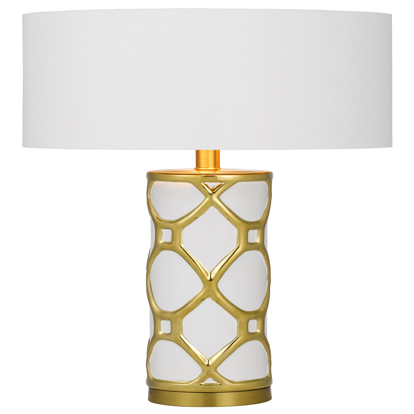 Segovia TFS CERAMIC TABLE LAMP 25wE27max D:380 H:690 Inline Switch WHITE / WHITE