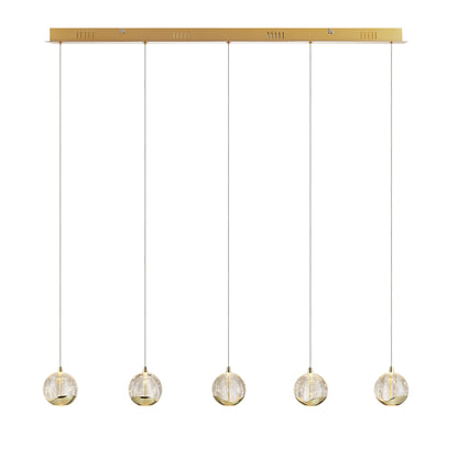 Altostone TFS 5 LTS BAR PENDANT 5x5wLED 3000K 1540Lm cab2M L960 W90 GOLD/BUBBLE GLASS