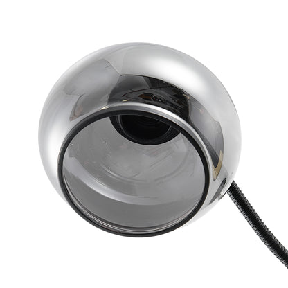 TFS TABLE LAMP 25wE27max L:270 W:160 H:470 TOGGLE SWT BLACK MATT/ SMOKE GLASS