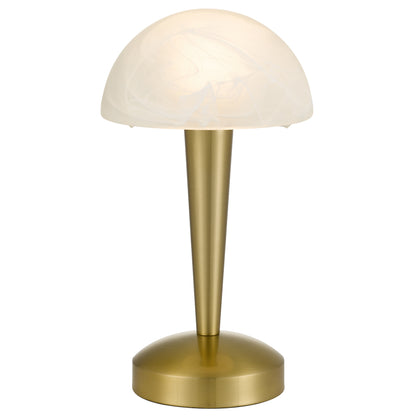 TFS TOUCH TABLE LAMP 5wE14 3000K D150 H265 NON-DIM ANT GOLD / ALABASTRO
