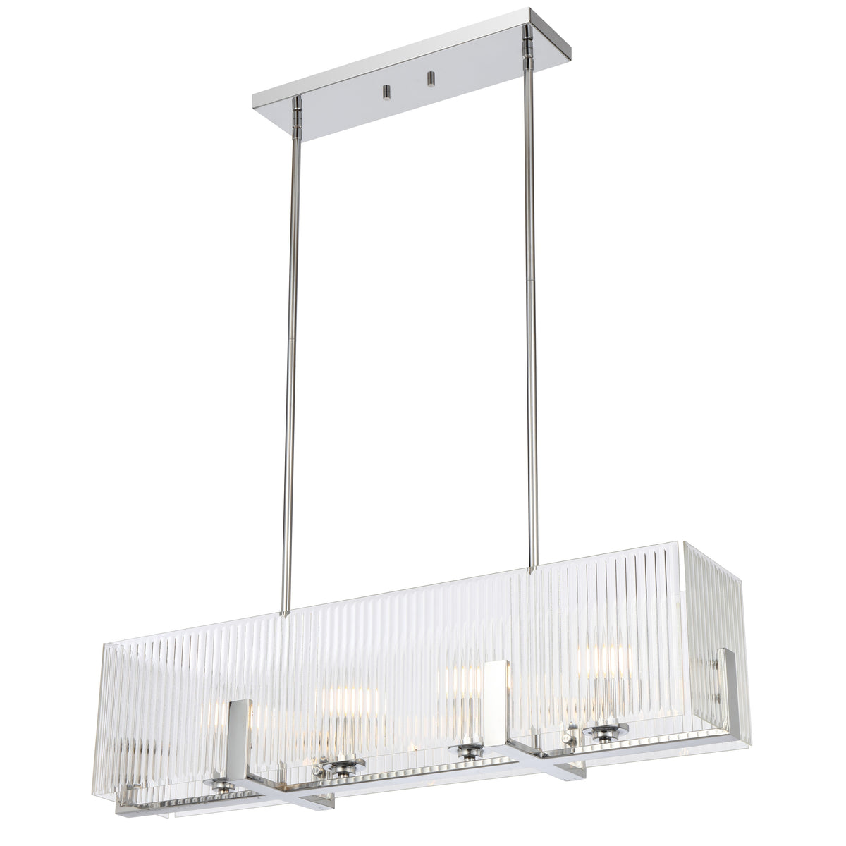 Teramont TFS 4 LT PENDANT 4x25wE14ma L860 W180 H210 rod (2*600 +1*300) CHROME/CLEAR GLASS