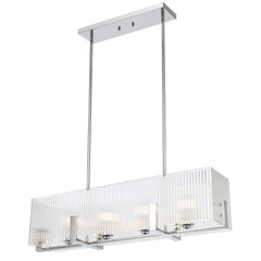 Teramont TFS 4 LT PENDANT 4x25wE14ma L860 W180 H210 rod (2*600 +1*300) CHROME/CLEAR GLASS