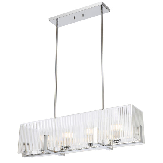 Teramont TFS 4 LT PENDANT 4x25wE14ma L860 W180 H210 rod (2*600 +1*300) CHROME/CLEAR GLASS
